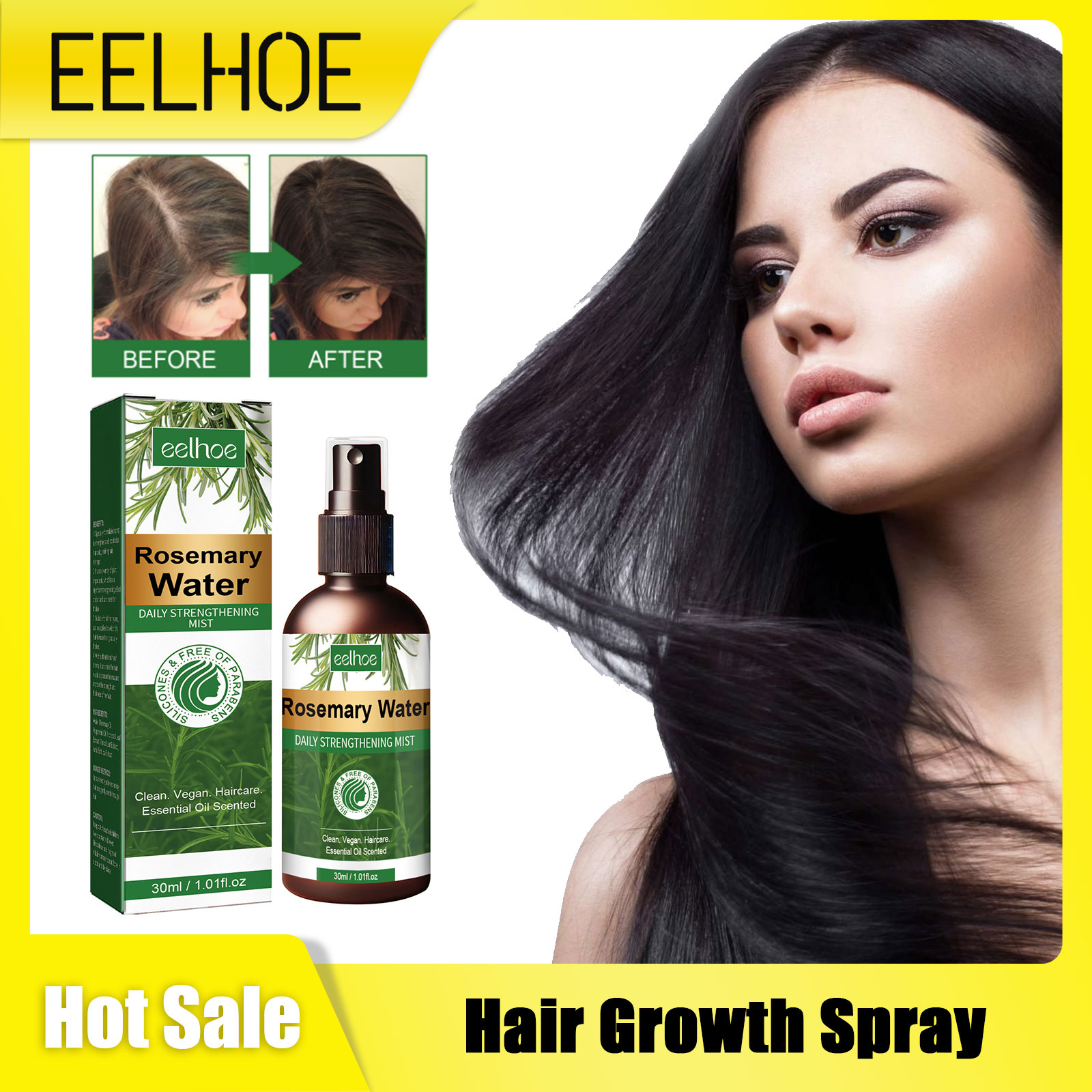 Hair Care Treatment - Spray de alecrim para cabelo, tratamento