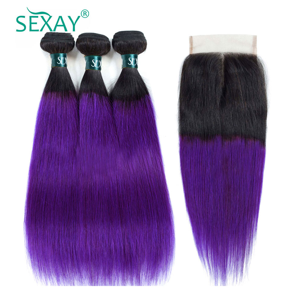 1b roxo pacotes de cabelo huma - Hair Care Indian avaliação e preço